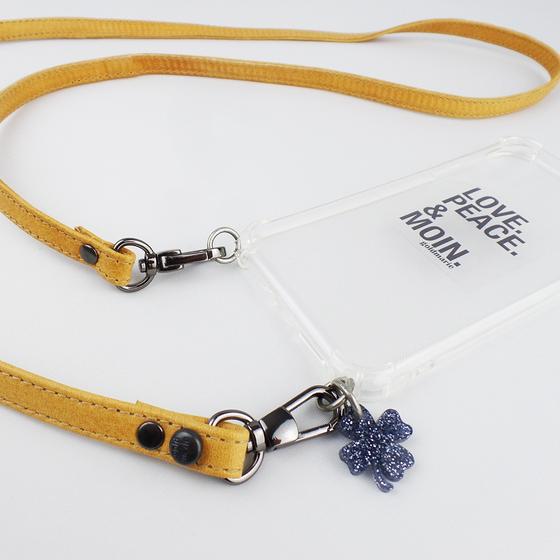 goldmarie Handykette Leder "Kleeblatt Deern" camel