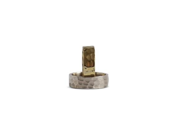 Hammered Band Ring Silber