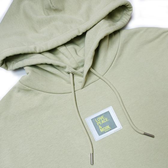 goldmarie LOVE PEACE MOIN Hoodie - Reflektor Label - pastell grün - Unisex
