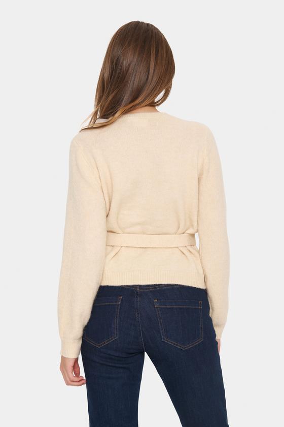 SAINT TROPEZ LarnaSZ Wrap Cardigan 30514147 - creme