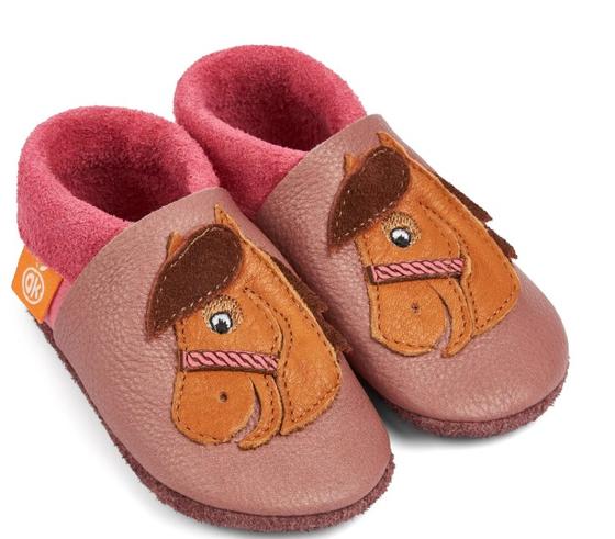 Lederschläppchen "Paula das Pony", Bio-Leder