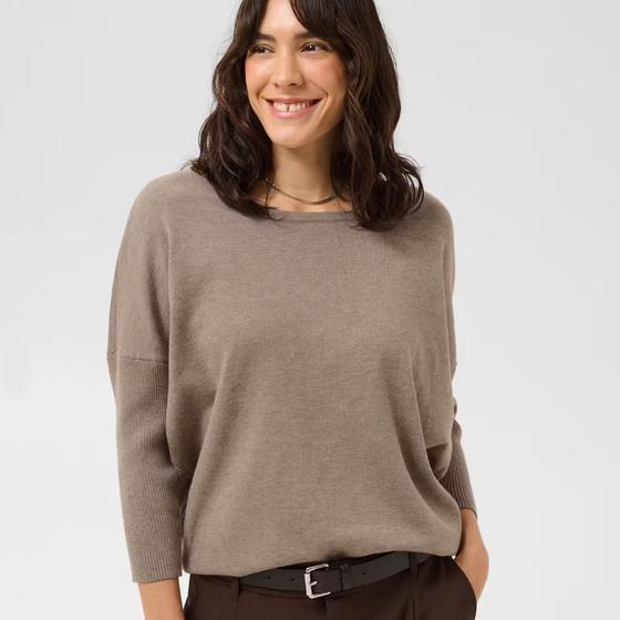 SAINT TROPEZ MilaSZ R-Neck Pullover 30500003 - beige-braun melange