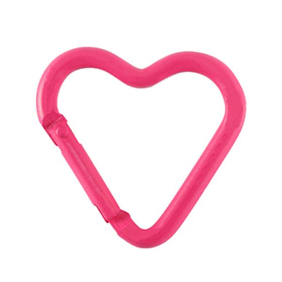 Karabiner Neon Pink in Herzform für TAschen