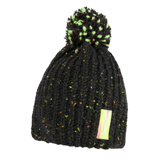 Wollmix-Mütze "Perlfang-Neon" mit Pompom, citrus