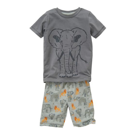 People wear Organic Pyjama Kurz Elefant Basalt