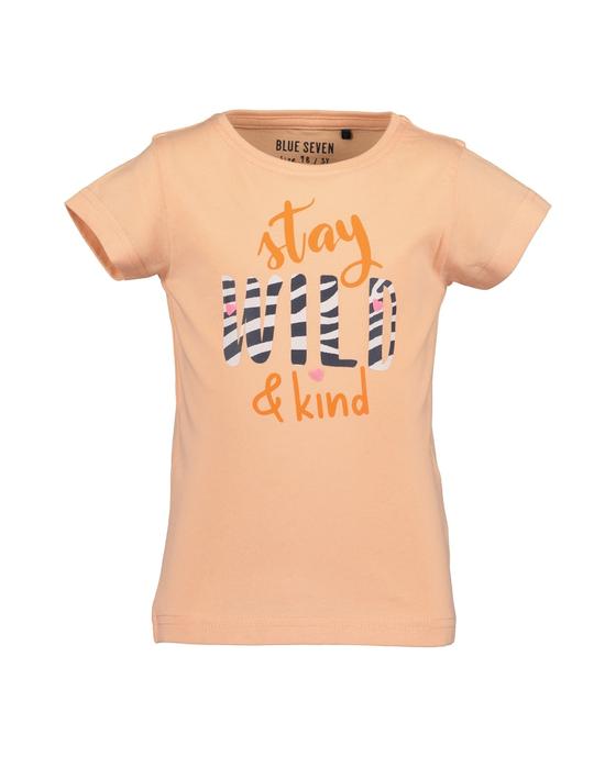 T-Shirt "Stay wild", reine Baumwolle, apricot