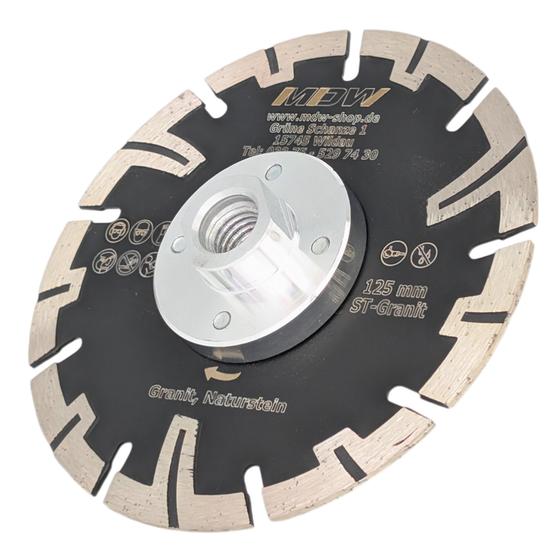 Diamant Trennscheibe mit M14-Aufnahme für Bündigschnitt<br> Ø 125 mm Typ Champion<br> für Granit