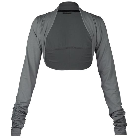 goldmarie Yoga Bolero Jacke Short MOINGIORNO Leo Label grün -  grau meliert