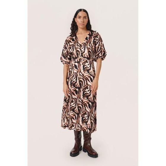 SOAKED IN LUXURY Kleid SLLeighton Evita 30407028 - kaffee-schwarz-rose 