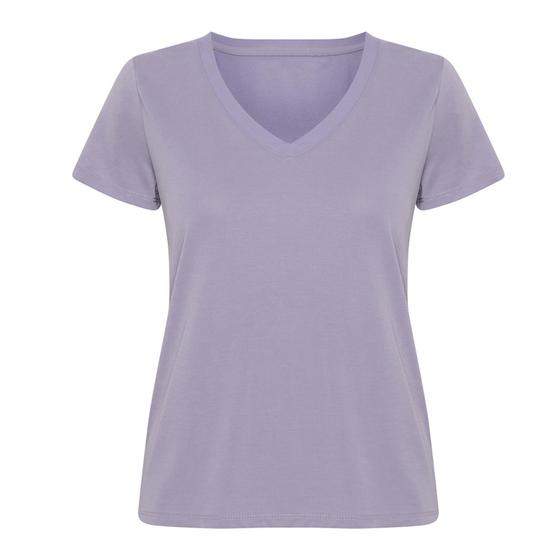 goldmarie T-Shirt LOVE IS MY SUPERPOWER  V-Ausschnitt - lavendel 