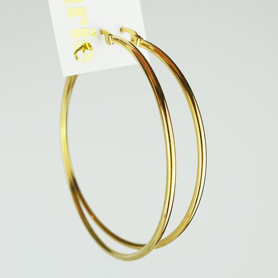 goldmarie Ohrringe Creolen PURE - Stahl vergoldet - 7cm