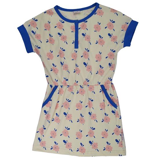 Jerseykleid "Flowers" mit zwei Eingrifftaschen, Biobaumwolle