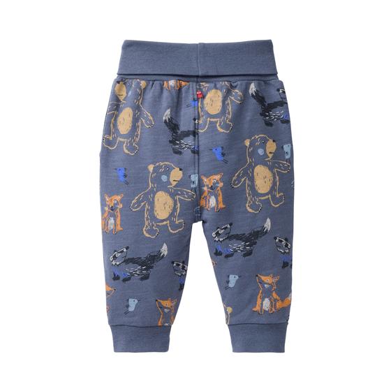 People wear Organic Sweat Hose Waldtiere Indigoblau