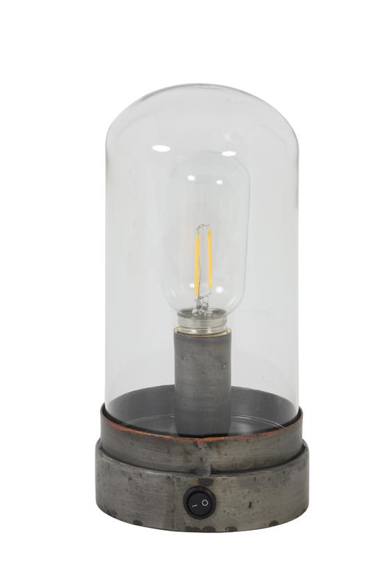 Lampe | Batteriebetriebene LED Tischleuchte KAOS - dunkelgrau