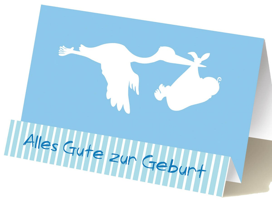 Glückwunschkarte "Alles Gute zur Geburt", Extraknick