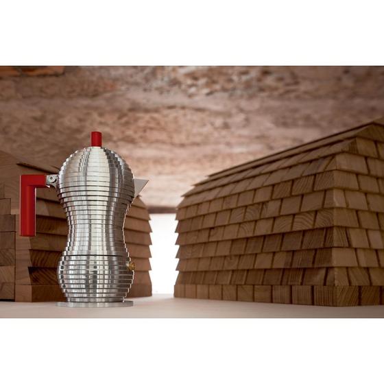Pulcina Magnetboden Espressokocher von Alessi Schwarzer Griff