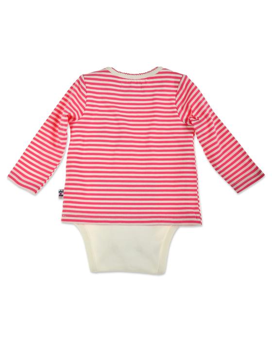 Bodyshirt, rosa-gestreift