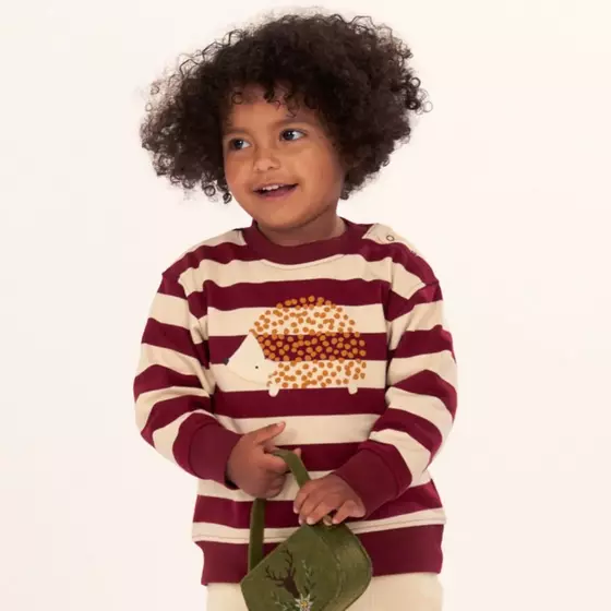 Sense Organics Sweatshirt Siam Hedgehog Geringelt Weinrot