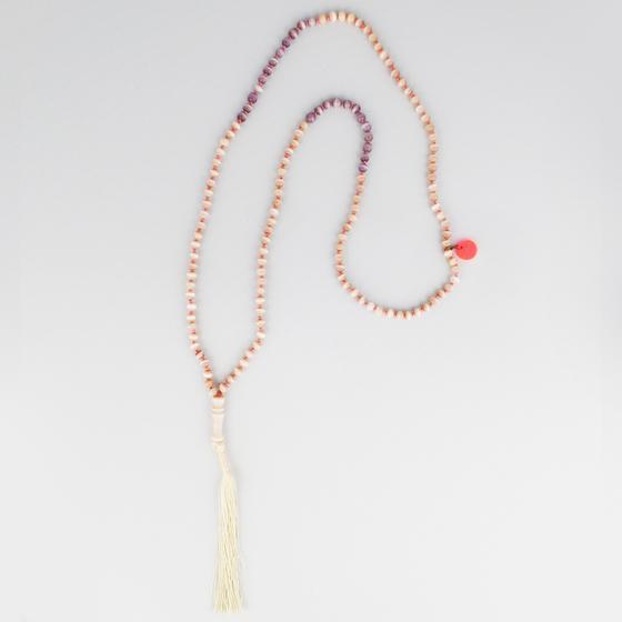goldmarie Kette SUN BABE mit Fransenbommel creme-rosa-flieder
