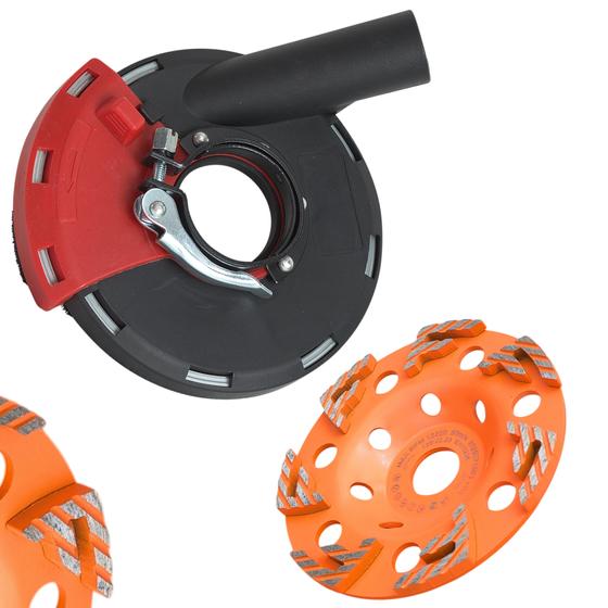 Universal Absaughaube für Winkelschleifer 125 mm <br> inkl. Schleifteller Typ Universal für Estrich / Beton