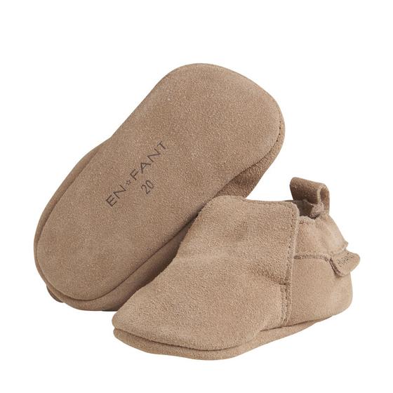 Lederschläppchen aus Wildleder, macciato