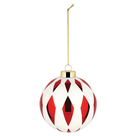 Weihnachtskugel groß Delight Weiss Rot von Alessi