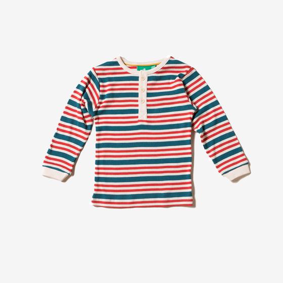 Langarmshirt Rippenstrick mit Knöpfen, Biobaumwolle, Fairtrade