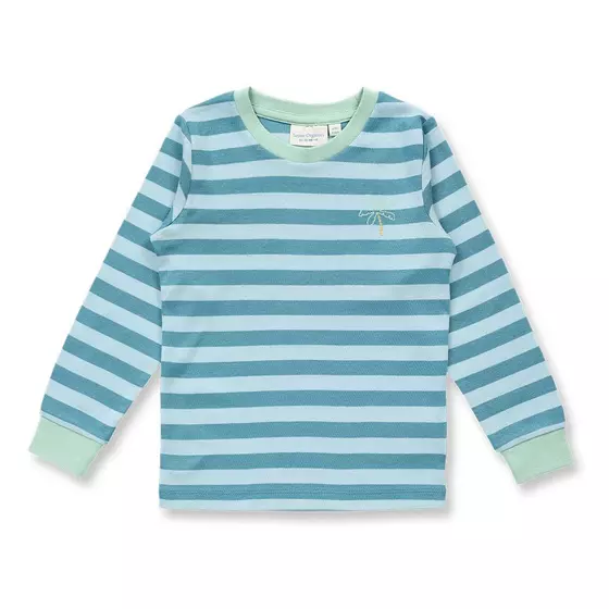 Sense Organics Pyjama Long John Blue Light Blue Stripes