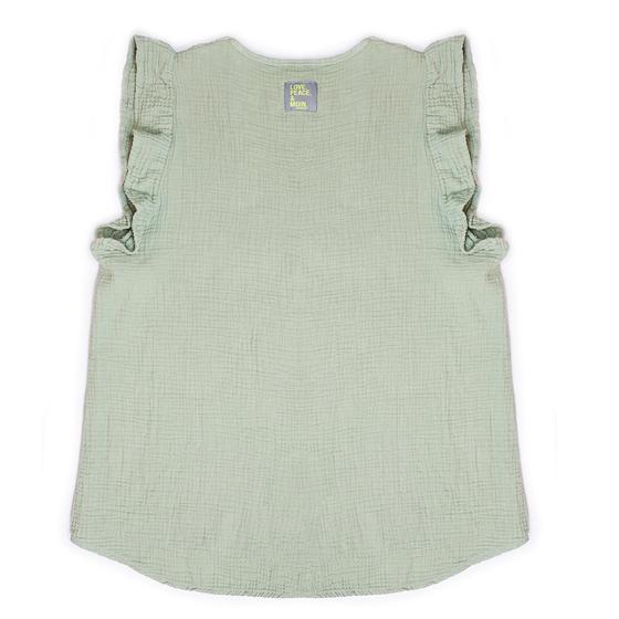 goldmarie Musselin Top LOVE PEACE MOIN pink Label - salbei grün 