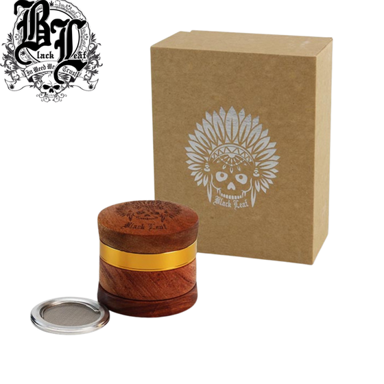 Grinder, Black Leaf®, Alu.-Holz, Indianer