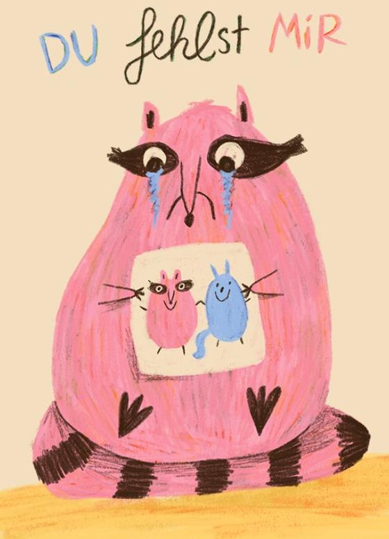 Postkarte Du fehlst mir von Slinga Illustration
