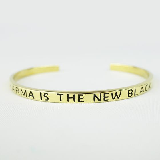 goldmarie Armreif KARMA IS THE NEW BLACK Messing