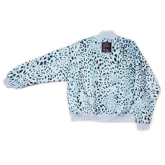 goldmarie Blouson Jacke Leo Muster LOVE PEACE MOIN - hellblau schwarz