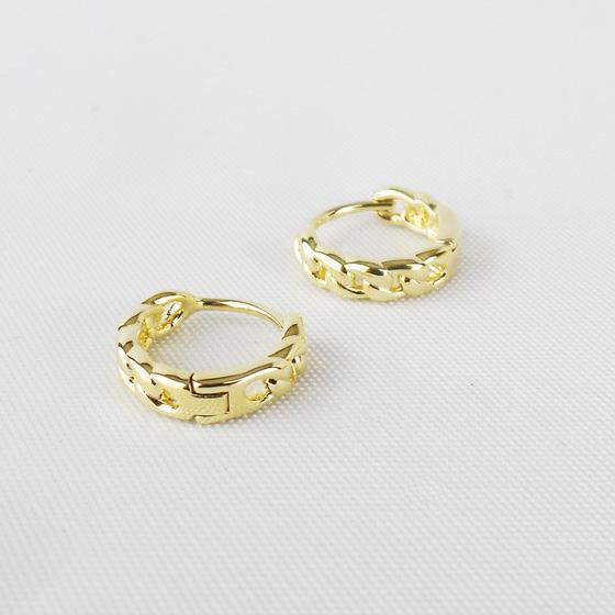 goldmarie Ohrringe 2er Set Creole CHAIN + Ohrstecker 07F95 Stahl vergoldet