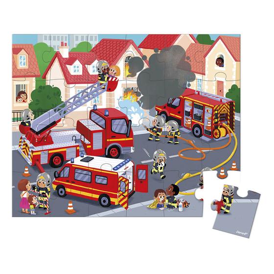 Janod Puzzlekoffer Feuerwehr 24 Teile