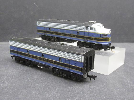 Minitrix 2951, 2952 310 US Diesellok F7 A und B Unit Nr. 510 Baltimore And Ohio blau N-Spur N