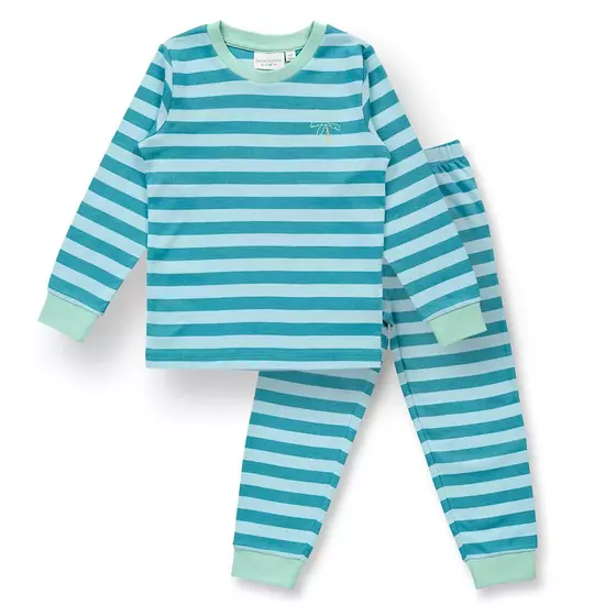 Sense Organics Pyjama Long John Blue Light Blue Stripes