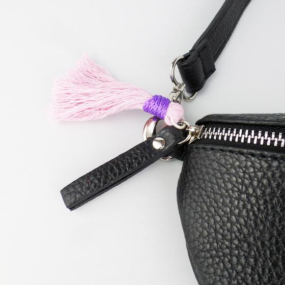 goldmarie Gürteltasche HIPBAG LOVE PEACE MOIN Neonschrift Label - Leder schwarz