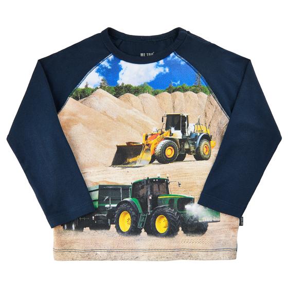 Langarmshirt "Bagger + Traktor", blau