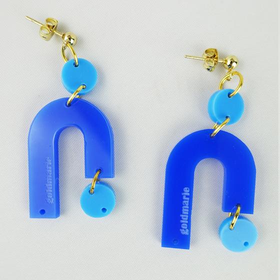 goldmarie Plexi Ohrringe Florenz - blau 