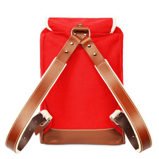 Ykra Matra Orange Leather Strap and Bottom Backpack 14L
