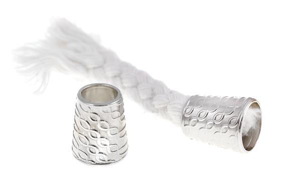 Kordelenden Metall Muster silber 190170
