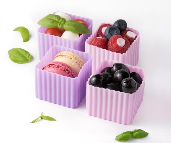 Lekkabox Bento Förmchen 4er Set Rosa Flieder