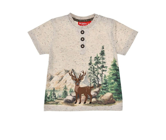 T-Shirt "Hirsch", beige-melange
