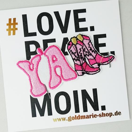 goldmarie Patches Aufnäher YA COWBOYSTIEFEL - pink