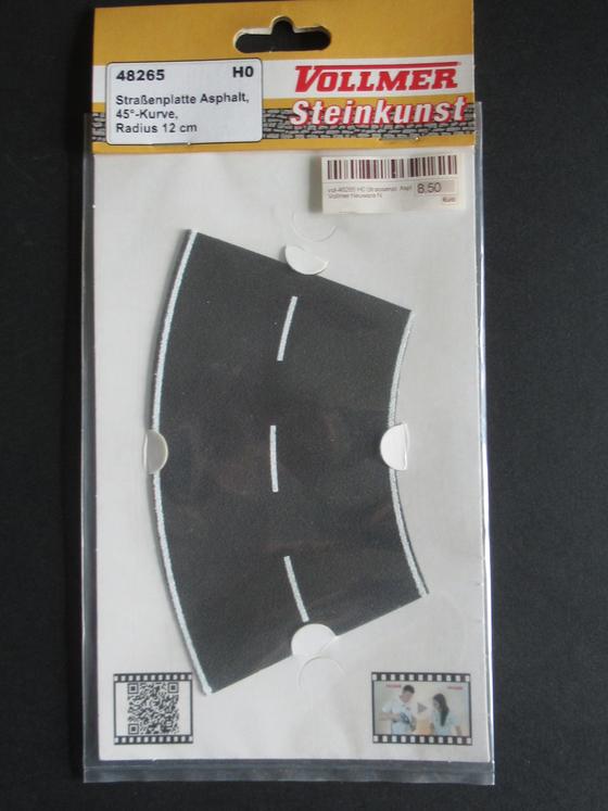Vollmer 48265 Strassenpl. Asphalt 45 Grad Steinkunst Spur H0