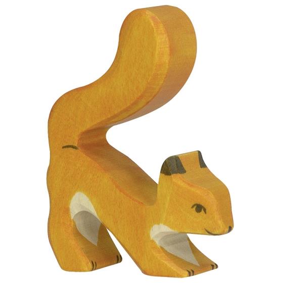 Holztiger Holztier Eichhörnchen orange