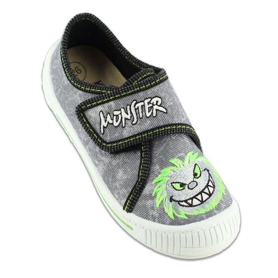 Hausschuhe "Monster" mit Klettverschluss, Baumwolle