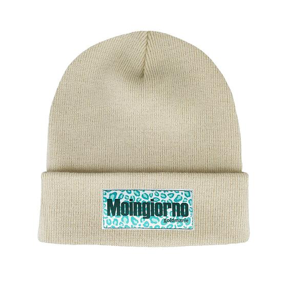 goldmarie Beanie Mütze MOINGIORNO Leo Label - sand