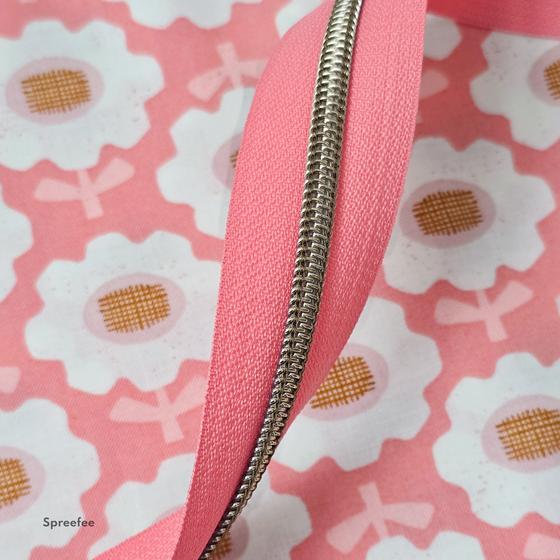 Endlos Reißverschluss flamingo altmessing metallisiert für Taschen nähen Made in Germany